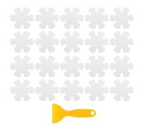sourcing map 20pcs Non-Slip Bathtub Stickers, Anti Slip Shower Stickers Showers Treads Bright Flowers Appliques with Scraper for Bath Tub Shower Stairs, White