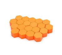 sourcing map 20Pcs Orange Silicone 19mm Car Wheel Nut Lug Hub Covers Screw Dust Protect Caps