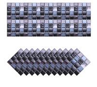 sourcing map 20Pcs Peel and Stick Backsplash Tiles Mosaic Tile Stickers 10x10cm Square Wallpaper Self-Adhesive PVC Waterproof Wall Sticker Decals for Kitchen Bathroom Wall DIY Crafts (Style 36)