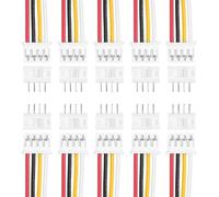 sourcing map 20Pcs PH 2.0mm 4 Pin Single Head Male Connector Plug with 26 AWG 100mm Wire Cable Female Motherboard Connector for Speakers,LED Light Strips
