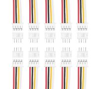 sourcing map 20Pcs PH 2.0mm 4 Pin Single Head Male Connector Plug with 26 AWG 300mm Wire Cable Female Motherboard Connector for Speakers,LED Light Strips