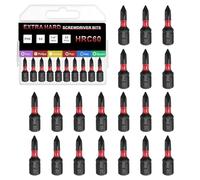 sourcing map 20pcs PH0 Phillips Screwdriver Bit 1/4" Hex Shank 25mm/1" Length Magnetic Cross Head Hex Bits S2 Steel Screw Driver Bit for Impact Electric Screw Driver Power Tools