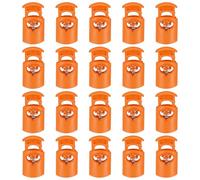 sourcing map 20pcs Plastic Cord Locks Single Hole Spring Toggle Stopper Clip Elastic Clasp Lock Fastener for Drawstring, Paracord, Bags, Clothing, Gloves String Lock Replacement, Orange