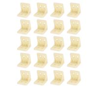 sourcing map 20pcs Plastic Corner Braces 28 x 27 x 27mm L-Shape 90 Degree Right Angle Brackets Corner Braces with Screws for Furniture Support Chairs Wood Shelf Cabinets Box, Yellow