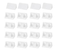 sourcing map 20pcs Plastic Corner Braces 42 x 20 x 20mm L-Shape 90 Degree Right Angle Brackets Corner Braces with Cover Screws for Furniture Support Chairs Wood Shelf Cabinets Box, Milky White