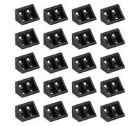 sourcing map 20Pcs Plastic Corner Braces, 90 Degree Corner Bracket, Right Angle Corner Support Brace, Shelf Board Holder for Wood Furniture Cabinet Drawer Bookcase, Black