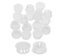 sourcing map 20Pcs Plastic Hole Plugs, 19mm(3/4") Flush Type Panel Plugs, Round Snap Knockout Locking Plugs for Furniture Insert End Caps Panels, White