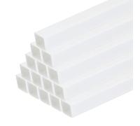 sourcing map 20pcs Plastic Model Tube ABS Square Tube 6x6x250mm White Easy Processing for Architectural Model Making DIY