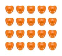 sourcing map 20Pcs Porcelain Heart Beads, 10mm Ceramic Heart Spacer Love Loose Beads for DIY Bracelets Earring Necklace Jewelry Making, Orange
