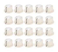 sourcing map 20Pcs Potentiometer Knob Fit 1/4" Shaft Pots, Set Screw Brass Insert, Cream White Volume Controller Rotary Knobs for Guitar Effect Pedal Replacement