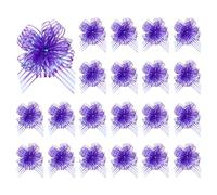 sourcing map 20pcs Purple Pull Bows 6.3 Inches Wide Large Ribbon Gift Bows for Gift Wrapping Gift Baskets Decor Wedding Parties Birthday Florist Packaging and Decoration