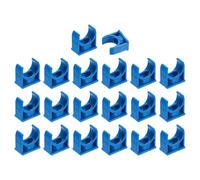 sourcing map 20Pcs PVC Water Pipe Clamps Clips, U-Shaped Tubing Hose Buckles, Irrigation Tube Holder for 20mm OD for TV Trays Tubing Hose Hanger Support Tubing, Blue