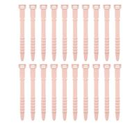 sourcing map 20pcs Reusable Cable Ties 4.45" Silicone Adjustable Zip Ties Straps for Electrical Cords Organizer Earphones Phone Charger Home Office Table Desk, Pink