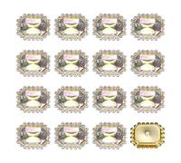 sourcing map 20pcs Rhinestone Embellishments Sew on Rhinestones Button Flat Back Rhinestone Buttons Gems for DIY Crafts Jewelry Making Clothes Shoes Decorations Accessories, Gold/Colorful