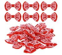 sourcing map 20Pcs Ribbon Bows, 2.2" x 2.4" Polyester Bow Appliques Bow Tie Shaped Appliques Lace Double-Layer Craft Bowknot for Sewing Crafts Clothes Hat Wedding Decoration, Red