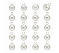 sourcing map 20pcs Round Faux Pearl Buttons 12mm 1/2" Gold Metal Shank Sewing Buttons Replacement DIY Small Button for Sewing Clothing Bridal Wedding Dress DIY Crafts, Beige Silver