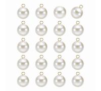 sourcing map 20pcs Round Faux Pearl Buttons 14mm 9/16" Gold Metal Shank Sewing Buttons Replacement DIY Small Button for Sewing Clothing Bridal Wedding Dress DIY Crafts, Beige Gold