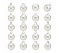 sourcing map 20pcs Round Faux Pearl Buttons 14mm 9/16" Gold Metal Shank Sewing Buttons Replacement DIY Small Button for Sewing Clothing Bridal Wedding Dress DIY Crafts, Beige Silver