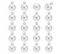 sourcing map 20pcs Round Faux Pearl Buttons 14mm 9/16" Gold Metal Shank Sewing Buttons Replacement DIY Small Button for Sewing Clothing Bridal Wedding Dress DIY Crafts, Bright White Silver