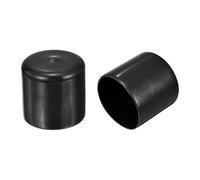 sourcing map 20pcs Round Rubber End Caps 1 11/16"(43mm) Black Vinyl Cover Screw Thread Protectors