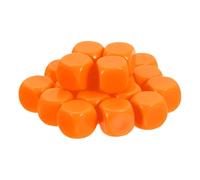 sourcing map 20Pcs Rounded Blank Six Sided Dice 16mm/0.6inch Acrylic Dice Cube with Smoothed Surface for Party Board Game DIY Craft Counting Teaching, Orange