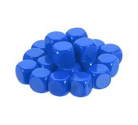 sourcing map 20Pcs Rounded Blank Six Sided Dice 16mm/0.6inch Acrylic Dice Cube with Smoothed Surface for Party Board Game DIY Craft Counting Teaching, Deep Blue