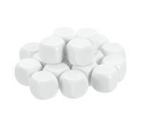 sourcing map 20Pcs Rounded Blank Six Sided Dice 16mm/0.6inch Acrylic Dice Cube with Smoothed Surface for Party Board Game DIY Craft Counting Teaching, White