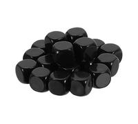 sourcing map 20Pcs Rounded Blank Six Sided Dice 16mm/0.6inch Acrylic Dice Cube with Smoothed Surface for Party Board Game DIY Craft Counting Teaching, Black