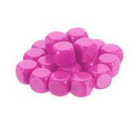 sourcing map 20Pcs Rounded Blank Six Sided Dice 16mm/0.6inch Acrylic Dice Cube with Smoothed Surface for Party Board Game DIY Craft Counting Teaching, Fuchsia