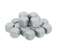 sourcing map 20Pcs Rounded Blank Six Sided Dice 16mm/0.6inch Acrylic Dice Cube with Smoothed Surface for Party Board Game DIY Craft Counting Teaching, Light Grey