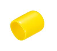 sourcing map 20pcs Rubber End Caps 15mm ID Vinyl PVC Round Tube Bolt Cap Cover Screw Thread Protectors Yellow
