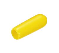 sourcing map 20pcs Rubber End Caps 4mm ID Vinyl PVC Round Tube Bolt Cap Cover Screw Thread Protectors Yellow