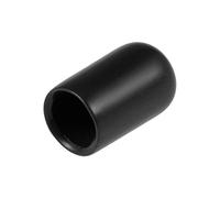 sourcing map 20pcs Rubber End Caps 7.5mm ID Vinyl Round Tube Bolt Cap Cover Thread Protectors Black