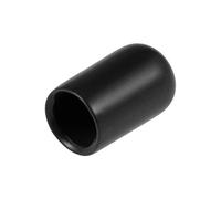 sourcing map 20pcs Rubber End Caps 7mm ID Vinyl Round Tube Bolt Cap Cover Thread Protectors Black