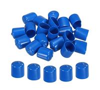 sourcing map 20pcs Rubber End Caps Cover 23mm Vinyl Screw Thread Protector Round PVC Vacuum Caps for Screw Bolt Pipe, Blue