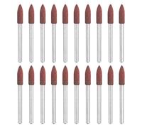 sourcing map 20pcs Rubber Polishing Bits, Rotary Buffing Bits with 4mm (5/32-inch) Mounted Conic Head, 3mm (1/8-inch) Shank, for Metal, Jewelry, Stone, Rock Grinding, Red