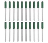 sourcing map 20pcs Rubber Polishing Bits, Rotary Buffing Bits with 4mm (5/32-inch) Mounted Cylindrical Head, 3mm (1/8-inch) Shank, for Metal, Jewelry, Stone, Rock Grinding, Green