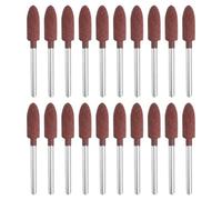 sourcing map 20pcs Rubber Polishing Bits, Rotary Buffing Bits with 6mm (7/32-inch) Mounted Conic Head, 3mm (1/8-inch) Shank, for Metal, Jewelry, Stone, Rock Grinding, Red