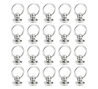 sourcing map 20Pcs Screw Round Head Rivet, 7mm Pull Ring Rivet Fasteners, Screw Rivet Studs for DIY Leather Craft Belts Purse Handbags (Silver)