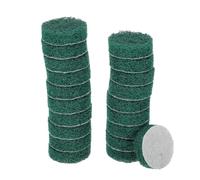 sourcing map 20pcs Scrubber Scouring Pads 180 Grits 2 Inch Drill Power Brush Hoop and Loop Surface Conditioning Disc Drill Scuffing Disc Scrub Pads for Home Kitchen Cleaning, Green