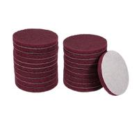 sourcing map 20pcs Scrubber Scouring Pads 500 Grits 4 Inch Drill Power Brush Hoop and Loop Surface Conditioning Disc Drill Scuffing Disc Scrub Pads for Home Kitchen Cleaning, Dark Red