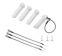 sourcing map 20Pcs Security Hard Tags - Reusable AM 58kHz Retail Security Clothes Hard Tags 2.4" Length with Pins Lanyards, Fits Clothing/Shoes/Hats, Light Gray