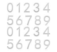 sourcing map 20Pcs Self Adhesive Mailbox Numbers, 2" Acrylic Door Address Sign Stickers, Raised 3D Effect, for Residence, Apartment, Office Room, Mailbox (Number 0-9, Silver Tone)