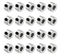 Sourcing Map 20pcs Set Screw Collars, 4.05mm Bore, 9mm OD, 5mm Width, Nickel-Plated Carbon Steel, Silver Tone