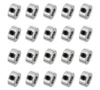 sourcing map 20pcs Set Screw Collars 5.05mm Bore Shaft Collars, 10mm OD, 5mm Width, Drill Stop Collar, Carbon Steel Drill Bits Depth Collars