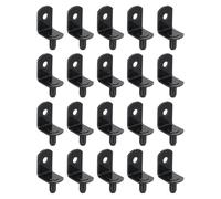 sourcing map 20Pcs Shelf Support Pegs, 5mm L-Shaped Bracket with Hole, Metal Support Pegs Holder for Kitchen Cabinet Bookcase (Black)