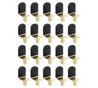 sourcing map 20Pcs Shelf Support Pegs, 6mm L-Shaped Bracket Style Shelf Pegs Pegs with Rubber Sleeve, Metal Support Pegs Holder for Kitchen Cabinet Bookcase (Gold, Black)