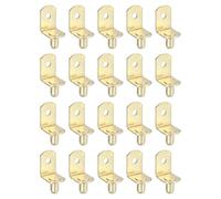 sourcing map 20Pcs Shelf Support Pegs, 6mm L-Shaped Shelf Support Pins, Metal Support Pegs Holder for Kitchen Cabinet Bookcase Furniture (Gold)