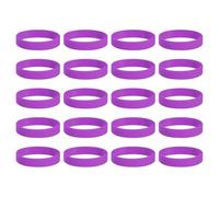 sourcing map 20Pcs Silicone Rubber Bands Non-slip 3.15 Inch Flat Elastic Rubber Wrapping Bands for Books, Traps, Art, Wrapping Paper, Cord Wraps, Purple