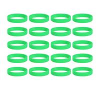 sourcing map 20Pcs Silicone Rubber Bands Non-slip 3.15 Inch Flat Elastic Rubber Wrapping Bands for Books, Traps, Art, Wrapping Paper, Cord Wraps, Green